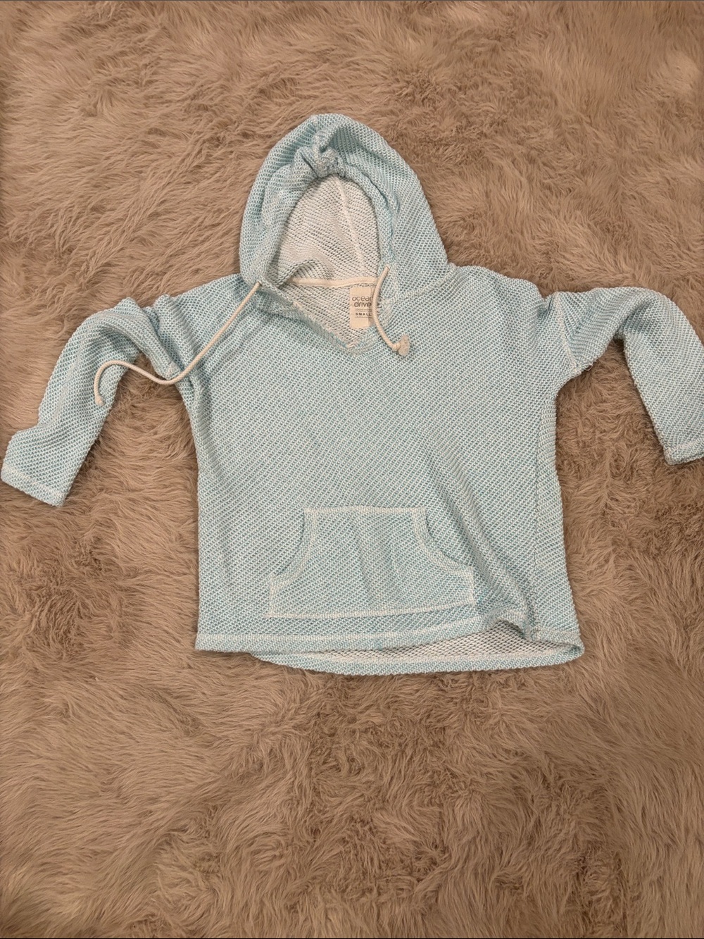 Ocean Drive Light Blue Hooded Pullover Sweatshirt